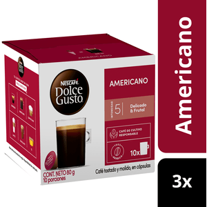 Pack 3 Café NESCAFÉ DOLCE GUSTO® Americano 10 Cápsulas